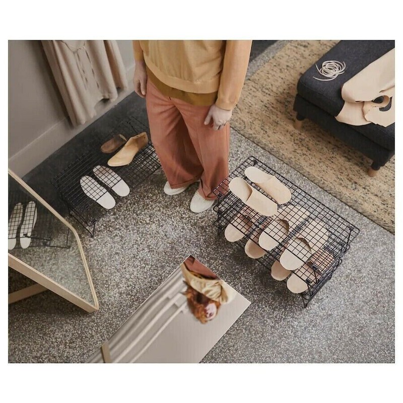 IKEA GREJIG SHOE RACK STORAGE, STEEL Gray 22 7/8x10 5/8", 403.298.