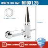 JiiinMiiin M10x1.25 Long Steel Spike Lug Nuts, Thread Pitch 10x1.25,