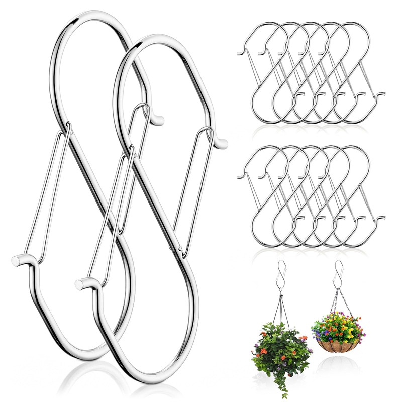Large S Hooks Heavy Duty Double Latch Hanging Hooks for