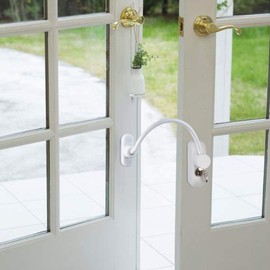 Neoteck Window Restrictor Locks 2PCS Window Door Cable Restrictor Lock Child Baby Safety Security Wire Catch for Home Public and Commercial Applications White