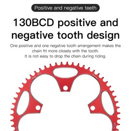 YBEKI 130 BCD Chainring 38T 40T 42T 44T 46T 48T 50T 52T 54T 56T 58T 60T Round Narrow Wide Single Chainwheel for 8 9 10 11 12 Speed Road Bike