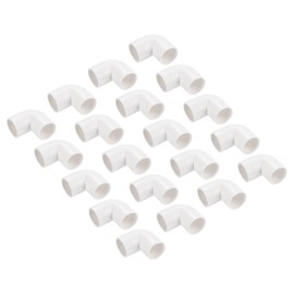 QUARKZMAN PVC Pipe Connector 90 Degree Angle Pipe Fitting 16 mm White Change of Direction for DIY PVC Shelf Garden Hose Electrical Installation Pipe Pack of 30