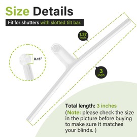 DuckcowsC 10Pcs Shutter Vane Repair Slider Connectors for Hunter Douglas Vinyl, Polysatin, Summerwind and Eclipse Shutters with Slotted Tilt Bar (1 Connect 3" Long)