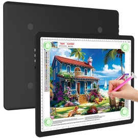 Elice Magnetic A3 Light Board for Diamond Painting, Ultra-Thin Tracing LED Light Box with Side Buttons, Super Bright Diamond Art Light Pad, Light Table for Drawing, Sketching, Weeding Vinyl - Black