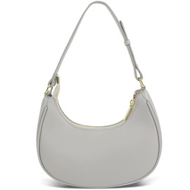 Barabum Retro Classic Clutch Shoulder Tote HandBag with Zipper Closure for Women (6-Gray)