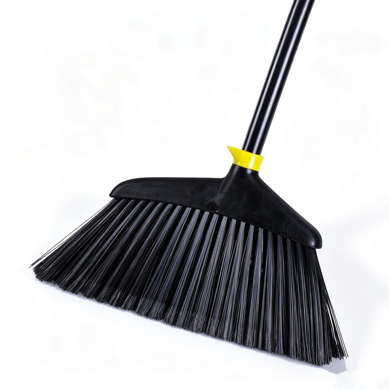 Angle Broom Heavy Duty Broom for Indoor Outdoor Clean(Black&Yellow)