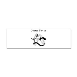 CafePress Jesus Saves Hockey 3 Car Magnet 10 X 3 10" x 3", Bumper Magnet