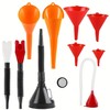 8 or 11-Piece Automotive Funnel Set – Plastic Wide-Mouth Funnels