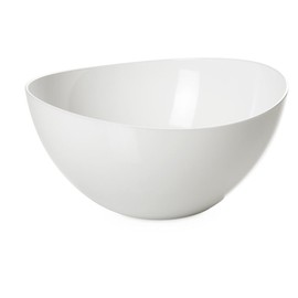 Omada Design Salad Bowl for Pasta and Salad, Bowl Made of Two-Tone Durable Plastic, Trendy Line, 26 cm Diameter, 3.5 Litre Capacity, Suitable for Dishwasher, White