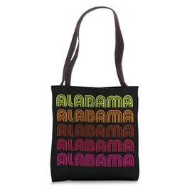 Retro State of Alabama Inline Font Disco Design Vintage Tote Bag