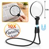 10X Neck Wearing Magnifying Glass, Rechargeable Hands-Free Magnifier for Reading,