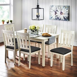 Leather Stretch Chair Seat Covers with Elastic Ties,Waterproof Dining Room PU Leather Chair Cover Seats,Removable Washable Chair Protector Seat Cushion Slipcovers for Home,Kitchen (Black, 4 PCS)