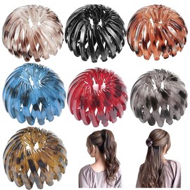 Pack of 7 Bird Nest Hair Clips Women's Simple Ponytail Holder Haircut Bird Nest Hair Bobbles Expandable Headdress Headband for Women Girls