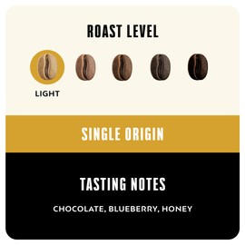 BLK & Bold Ground Coffee, Limu Ethiopia Single Origin Premium Light Roast, Natural Processed, 100% Arabica Beans, 12 oz Bag (2 Pack)