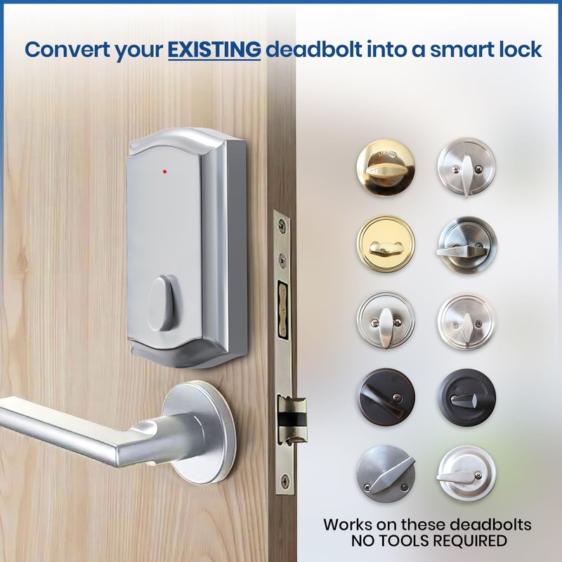 InstaLock Smart Remote Door Lock for Existing Deadbolt - Installs