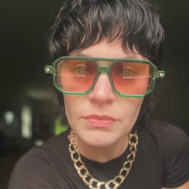 Vintage 70s Aviator Sunglasses For Women Men, Flat Square Sunglasses, Retro Round Temples Sun Glasses UV400 Shades