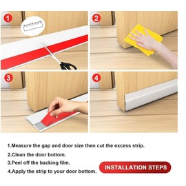 LYNNDoor Draft Stopper，Under Door Insulator for Noise Reduction and Weather Stripping，Keep Warm and Protect Against The Cold (2" W x 79" L,Transparen)