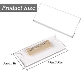 Unvtap Pack of 6 Name Badges, Durable Name Badges, Name Badges for Clothes, Transparent, Name Plate with Lapel Pin, Plastic Name Tags for Schools, Events, Office, Hotel