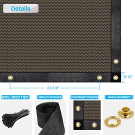 Patio Privacy Screen Fence 8' x 9' Heavy Duty Mesh Fencing Shade Blockage Windscreen Fence Panels with Brass Grommets and Zipties, Safety Temporary Netting Cover for Garden Backyard Outdoor, Black