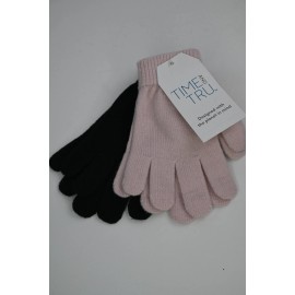 Time and Tru Women's Time and Tru Knit Gloves 4-Pairs Pink/Grey/Blac