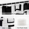 Black and White Shower Curtain, Black Grey Geometric Fabric Shower