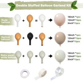 Double Stuffed Neutral Beige And White Sand Balloons Garland Blush Ivory Apricot Balloons Cream White Sand Balloons Arch Kit For Baby Shower Gender Reveal Birthday Boho Party Decorations