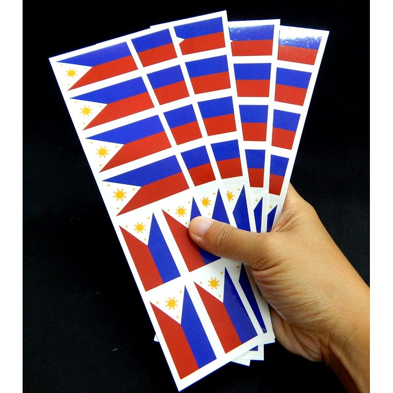 40 Removable Stickers: Philippines Flag, Philippine Party Favors, Decals