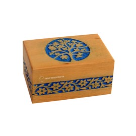 HIND HANDICRAFTS Wooden Box Funeral Cremation Urn for Human Ashes Adult Large - Rosewood Burial Urn for Columbarium (Small: 6" x 4" x 3" - 45lbs or 20kg)