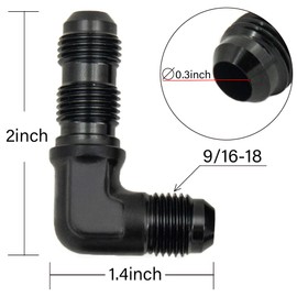 CNRAQR 6AN Male to Male 90 Degree Bulkhead Flare Fitting Union Adapter Aluminum Black 2Pcs