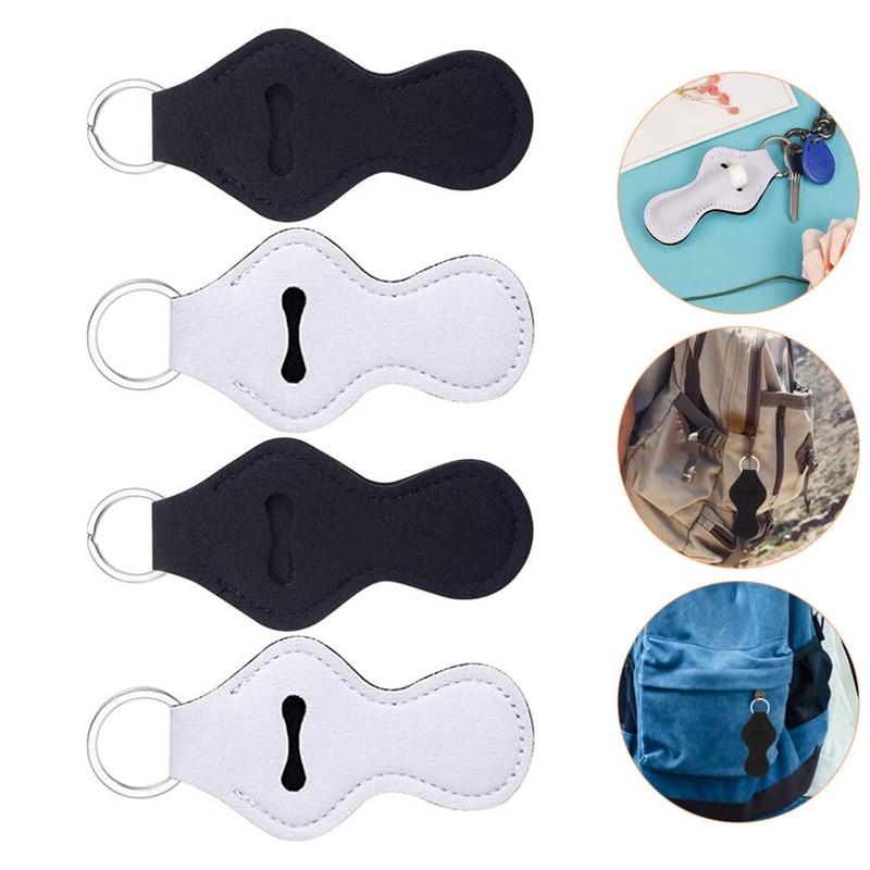 GLEAVI 4Pcs Lipstick case Keychain Lip Gloss Holder Keychain Lip