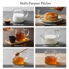 JIEJE Small Glass Pitcher 8.5 oz, Glass Creamer with Spout,