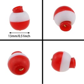 ZZHXSM Fishing Bobber 20pcs Red and White 13mm Fishing Floats Bobbers Snap-On Push Button Buoy Float Tackle Ball Sea Fishing Bobber
