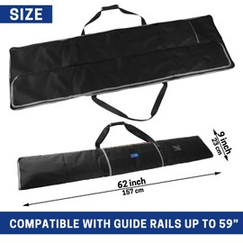 WISEPRO 62" Premium Guide Rail Bag, Padded Protective Track Saw Bag for 55-59 Inch Track Saw Guide Rails