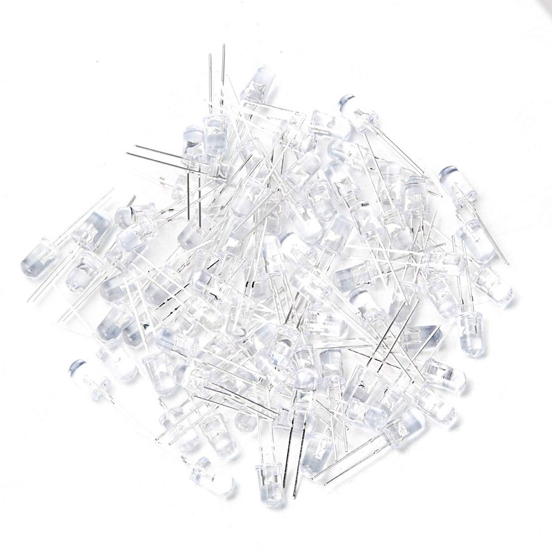 CHANZON 100 pcs 5mm Orange LED Diode Lights (Clear Round