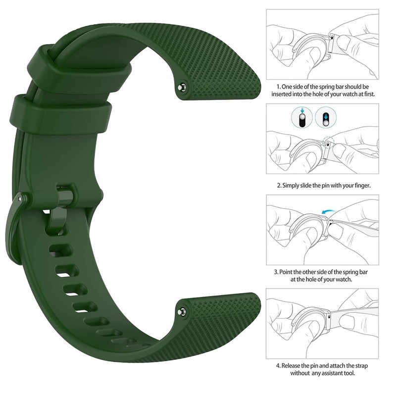 NELUMBO Silicone Rubber Watch Bands, Quick Release Premium Soft Rubber
