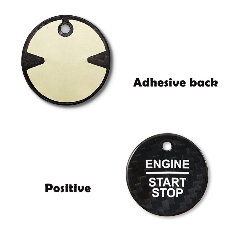 QianBao Compatible with Carbon Fiber Start Stop Button Cover Car
