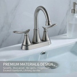 Alloy 4 Inch Hot/Cold Double Handle Deck Mounted Electroplated American Style Ceramic Disc Valve Core Bathroom Washbasin FaucetColor: NP, Surface Finishing: General