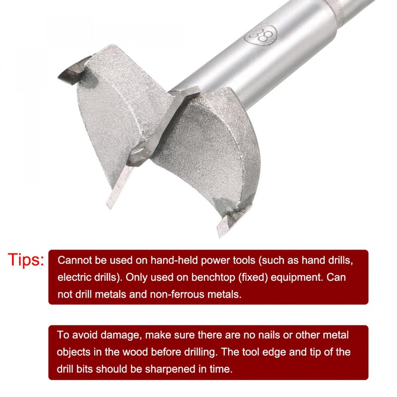 sourcingmap Forstner Drill Bits 38mm, Tungsten Carbide Wood Hole Saw