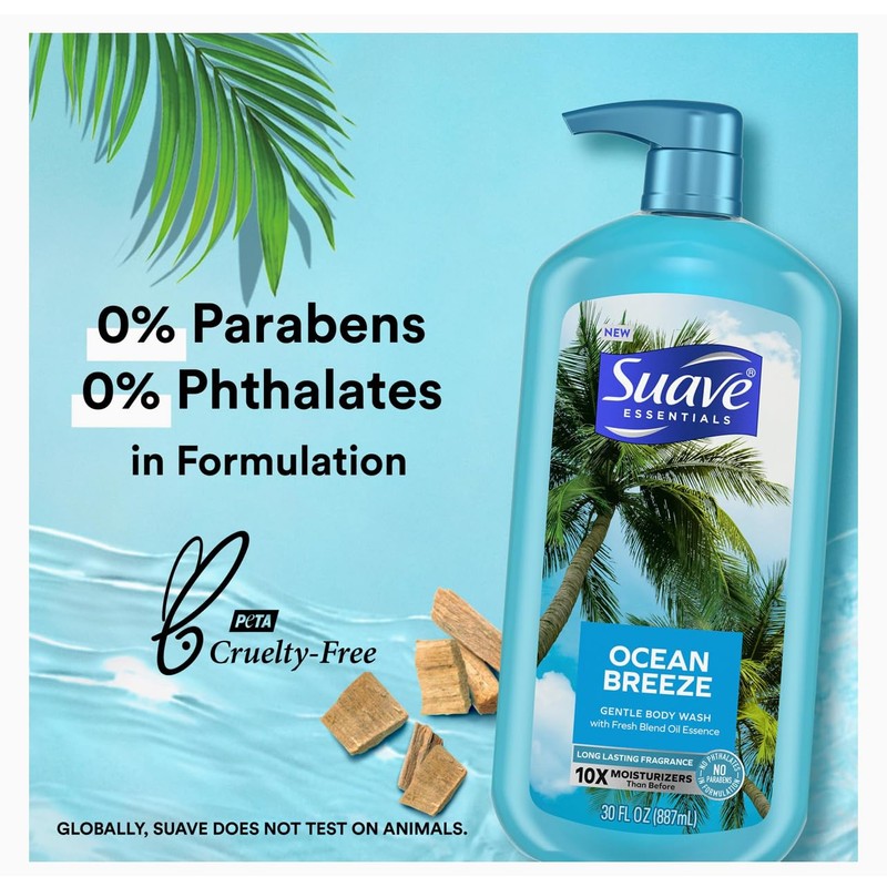 Suave ESSENTIALS OCEAN BREEZE BODY WASH WITH SWEET BLEND OIL