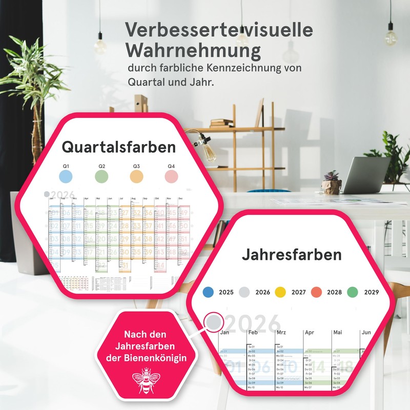 weekview XL Year Planner Colour 2026 Wall Calendar with Weekly
