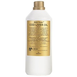 William Hunter Equestrian Gold Label Cod Liver Oil Horse Supplement 1 Litre - For general health and condition as well as an energy source