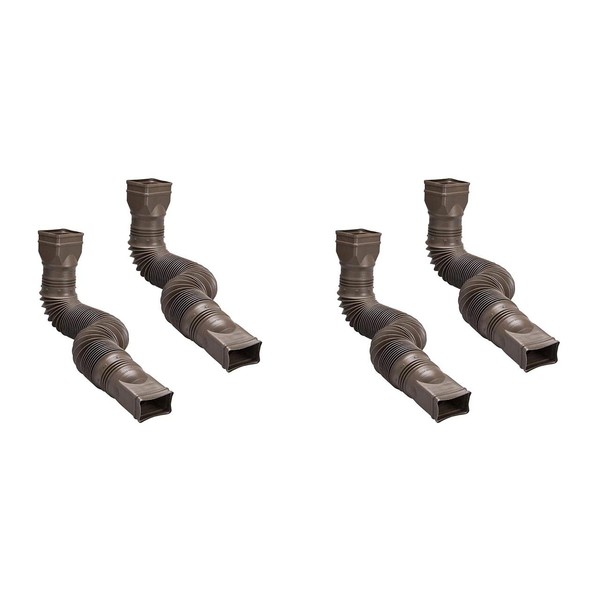 Amerimax 2-Pack Brown Flexible Downspout Extension Gutter Connector Rainwater Drainage
