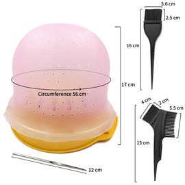 Pre Punched Holes Silicone Highlighting cap Hair Color kit Professional Reusable Highlighting Cap with Hook Brushes Set Salon Hairdressing Dyeing Staining Tools for Women Men