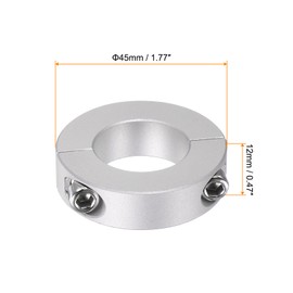 HARFINGTON 2pcs Double Split Shaft Collar for 25mm Shaft Set Screw Clamp-On Collars, 45mm OD, 12mm Width, for Stoppers, Position, Hold Timing Pulleys, Machine Tools, Industry, Anodization