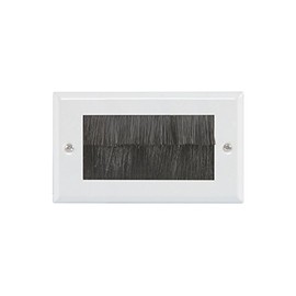 Double Brush Wallplate | White steel