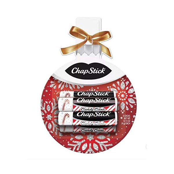 Chapstick Candy Cane Holiday Ornament 5 Pack