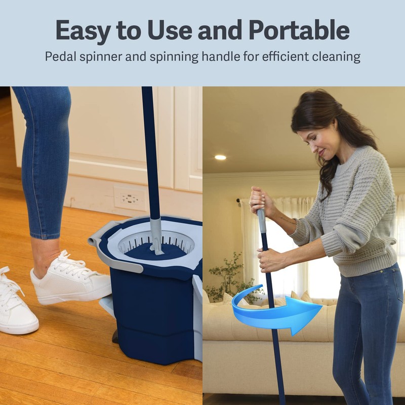 Casabella Clean Water Spin Mop with 2-Bucket System, Spin Mop