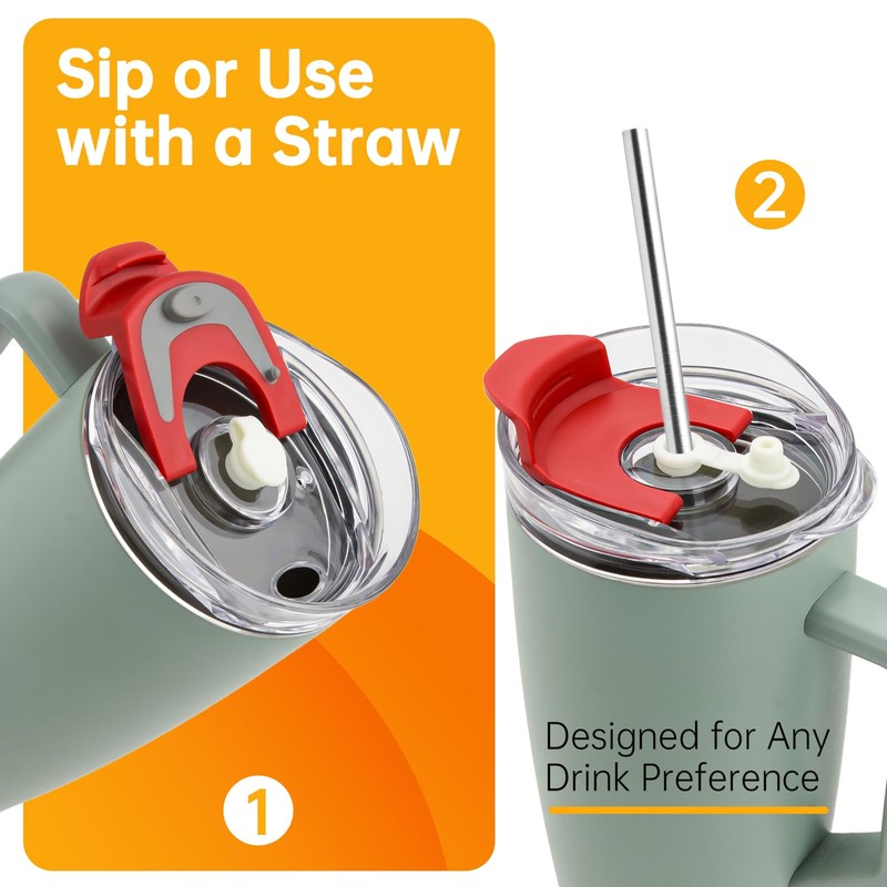 2 Pack Lid Replacement Compatible with Brumate Era 40 oz