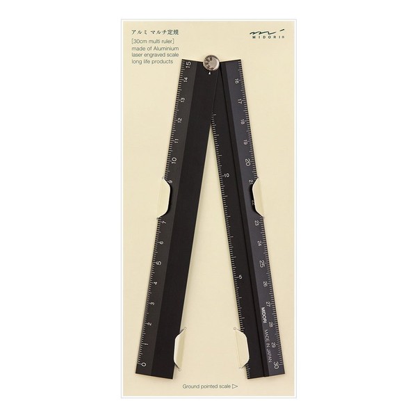 Midori Multi Aluminium Ruler 30cm Black (42254006)