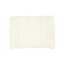 Dahlia Women's Knit Infinity Scarf - Silky Soft Feather Yarn - White